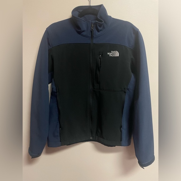THE NORTH FACE Jacket Men's Small Apex Soft Shell Fleece Full Zip Dark Blue - Picture 1 of 5
